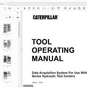 Caterpillar 1U9400 Hydraulic Test Center Tool Operating Manual - PDF