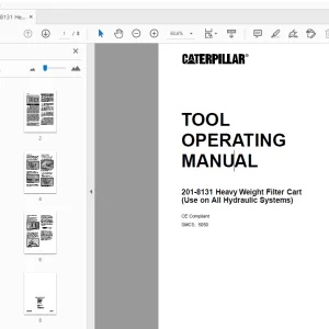 Caterpillar 201-8131 Heavy Weight Filter Cart Tool Operating Manual - PDF