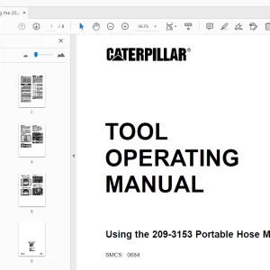 Caterpillar 209-3153 Portable Hose Machine Tool Operating Manual - PDF