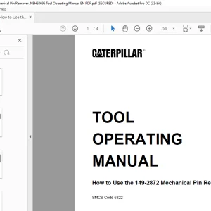 Caterpillar 2149-2872 Mechanical Pin Tool Operating Manual NEHS0696