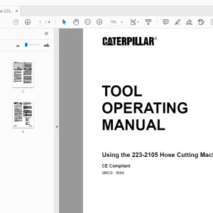 Caterpillar 223-2105 Hose Cutting Machine Operation Manual PDF
