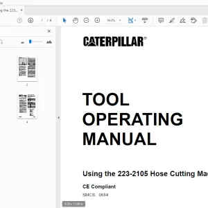 Caterpillar 223-2105 Hose Cutting Machine Tool Operating Manual - PDF