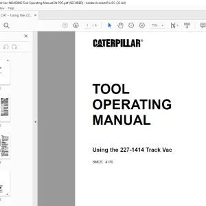 Caterpillar 227-1414 Track Vac Tool Operating Manual NEHS0890  - PDF DOWNLOAD