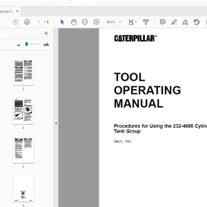 Caterpillar 232-4686 Cylinder Washer Tank Group Tool Operation Manual - PDF