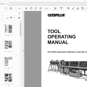 Caterpillar 233-2225 Automatic Hydraulic Cylinder Hone Tool Operating Manual - PDF