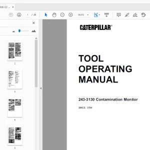Caterpillar 243-3130 Contamination Monitor Tool Operating Manual - PDF