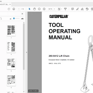 Caterpillar 260-9412 Lift Chain Tool Operating Manual - PDF