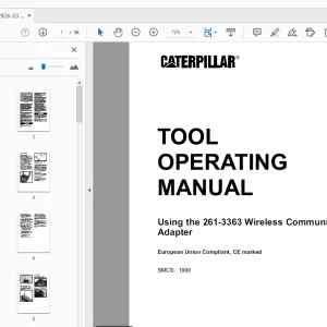 Caterpillar 261-3363 Wireless Communication Adapter Tool Operating Manual - PDF
