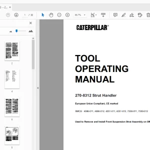 Caterpillar 270-8312 Strut Handler Tool Operating Manual - PDF