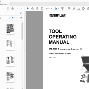 Caterpillar 277-2363 Transmission Analyzer III Tool Operating Manual - PDF