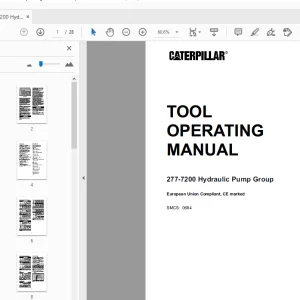 Caterpillar 277-7200 Hydraulic Pump Group Tool Operating Manual - PDF