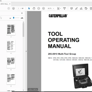 Caterpillar 285-0910 Multi-Tool Group Tool Operating Manual - PDF