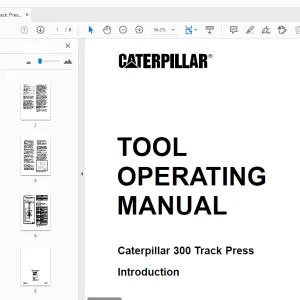 Caterpillar 300 Track Press Introduction Tool Operating Manual - PDF