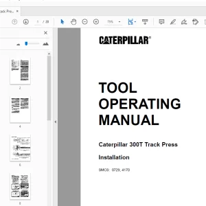 Caterpillar 300T Track Press Installation Tool Operating Manual - PDF