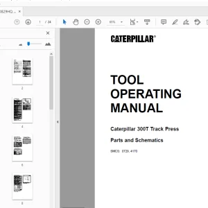 Caterpillar 300T Track Press Parts & Schematics Tool Operating Manual - PDF