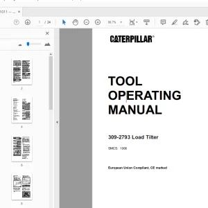 Caterpillar 309-2793 Load Tilter Tool Operating Manual - PDF