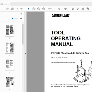 Caterpillar 319-1845 Phase Module Removal Tool Operating Manual - PDF