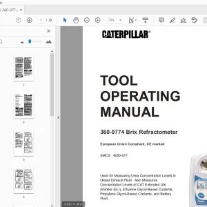 Caterpillar 360-0774 Brix Refractometer Tool Operating Manual - PDF