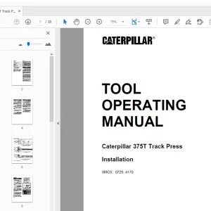 Caterpillar 375T Track Press Installation Tool Operating Manual - PDF