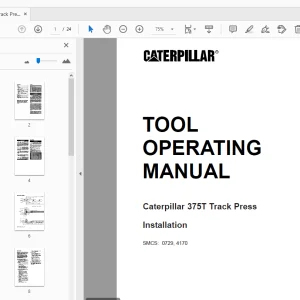 Caterpillar 375T Track Press Installation Tool Operating Manual - PDF