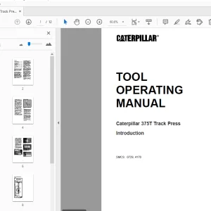 Caterpillar 375T Track Press Introduction Tool Operating Manual - PDF
