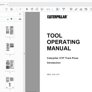 Caterpillar 375T Track Press Introduction Tool Operating Manual - PDF