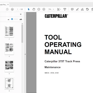 Caterpillar 375T Track Press Maintenance Tool Operating Manual - PDF
