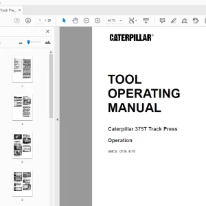 Caterpillar 375T Track Press Operation Tool Operating Manual - PDF
