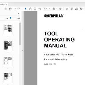Caterpillar 375T Track Press Parts & Schematics Tool Operating Manual
