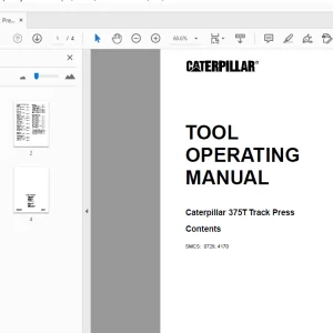 Caterpillar 375T Track Press Tool Operating Manual - PDF
