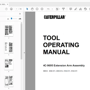 Caterpillar 4C-9695 Extension Arm Assembly Tool Operating Manual - PDF