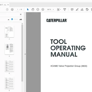 Caterpillar 4C2980 Valve Projection Group (3600) Tool Operating Manual - PDF