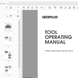 Caterpillar 4C9832 Large Engine Roll-over Stand Tool Operating Manual - PDF