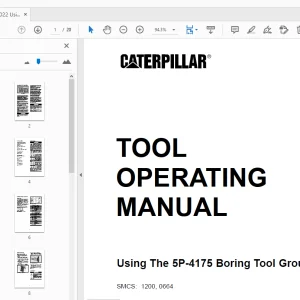 Caterpillar 5P-4175 Boring Tool Group Tool Operating Manual - PDF