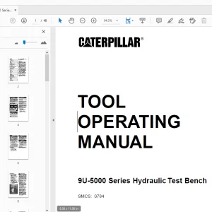 Caterpillar 9U-5000 Series Hydraulic Test Bench Tool Operating Manual - PDF