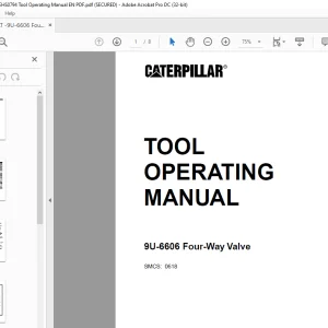 Caterpillar 9U-6606 Four-Way Valve Tool Operating Manual NEHS0794
