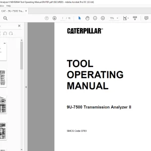 Caterpillar 9U-7500 Transmission Analyzer II Tool Operating Manual  NEHS0644-06