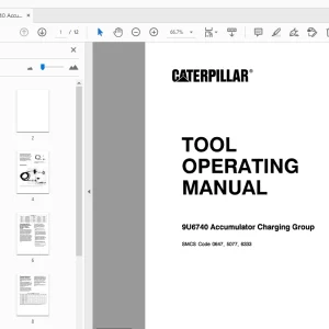 Caterpillar 9U6740 Accumulator Charging Group Tool Operating Manual - PDF