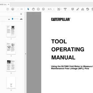 Caterpillar 9U7960 Void Meter MFL Pins Tool Operating Manual - PDF