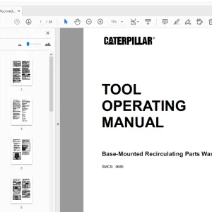 Caterpillar Base-Mounted Recirculating Parts Washers Tool Operating Manual - PDF