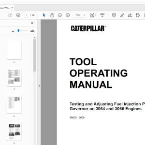 Caterpillar Fuel Injection Pump & Governor on 3064 & 3066 Engines Tool Operating Manual - PDF