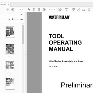 Caterpillar Idler/Roller Assembly Machine Tool Operator's Manual - PDF