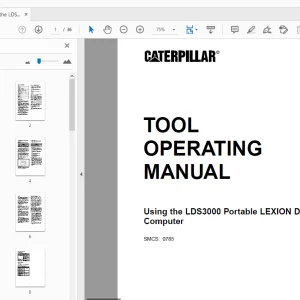 Caterpillar LDS3000 Portable LEXION Diagnostic Computer Tool Operation Manual - PDF