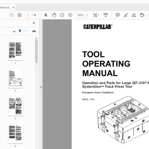 Caterpillar Large 267-2107 Multi-Pitch SystemOne Track Press Tool Operating Manual - PDF