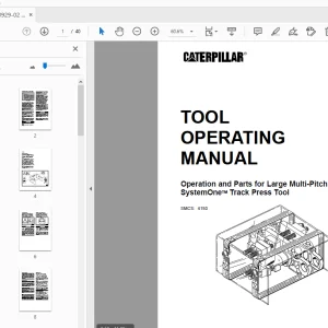 Caterpillar Large Multi-Pitch SystemOne Track Press Tool Operating Manual - PDF