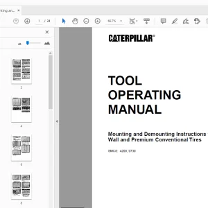 Caterpillar Low Side Wall & Premium Conventional Tires Tool Operating Manual - PDF