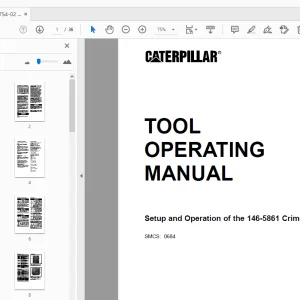Caterpillar Setup & Operation of the 146-5861 Crimputer Groups Tool Operating Manual