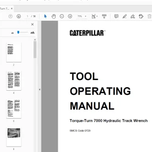 Caterpillar Torque-Turn 7000 Hydraulic Track Wrench Tool Operating Manual - PDF