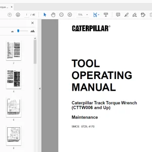 Caterpillar Track Torque Wrench Maintenance Tool Operating Manual - PDF