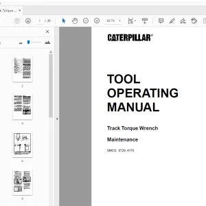 Caterpillar Track Torque Wrench Maintenance Tool Operating Manual - PDF